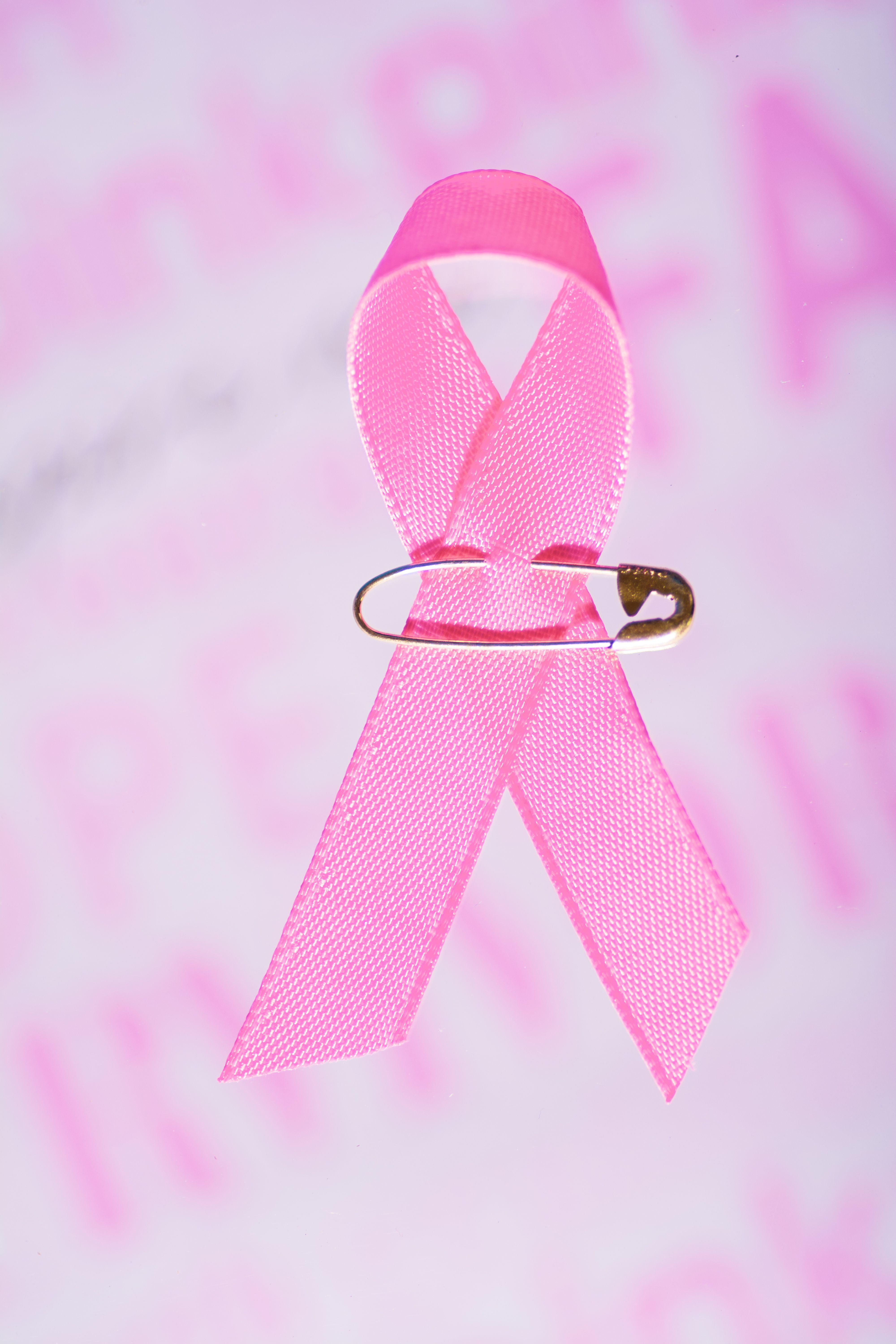 Pink breast cancer awareness ribbon